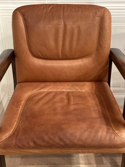 Suite de 6 Fauteuils Cuir "Design 1960"