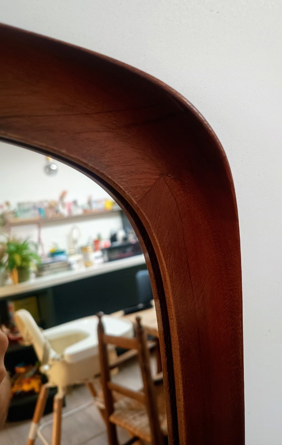 Mid-Century Deense Teak Wandspiegel – Organisch Design – Ca. 1965-1975 – Glass, Wood (photo 9 of 20)