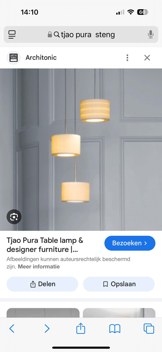 Image 1 of Steng Licht Tjao Pura Porseleinen Lamp Ongeglazuurd