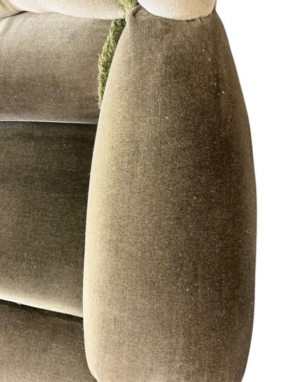 Image 1 of Poltrona/divano vintage verde con frange SPEDIZIONE GRATUITA