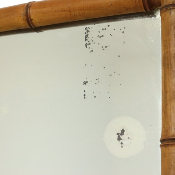 Image 1 of Franse Houten Spiegel Faux Bamboe Chinoiserie 57x47cm