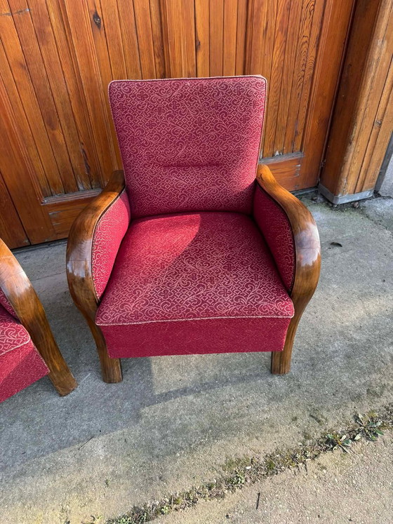 Hungarian Art Deco Armchairs, 1930s, Set of 2 (photo 3 of 7)
