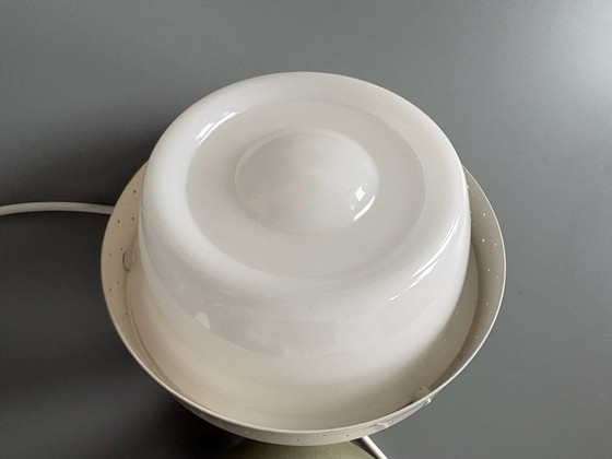 Two vintage Pendant lamps, Plastic, Metal, Creme (photo 8 of 9)