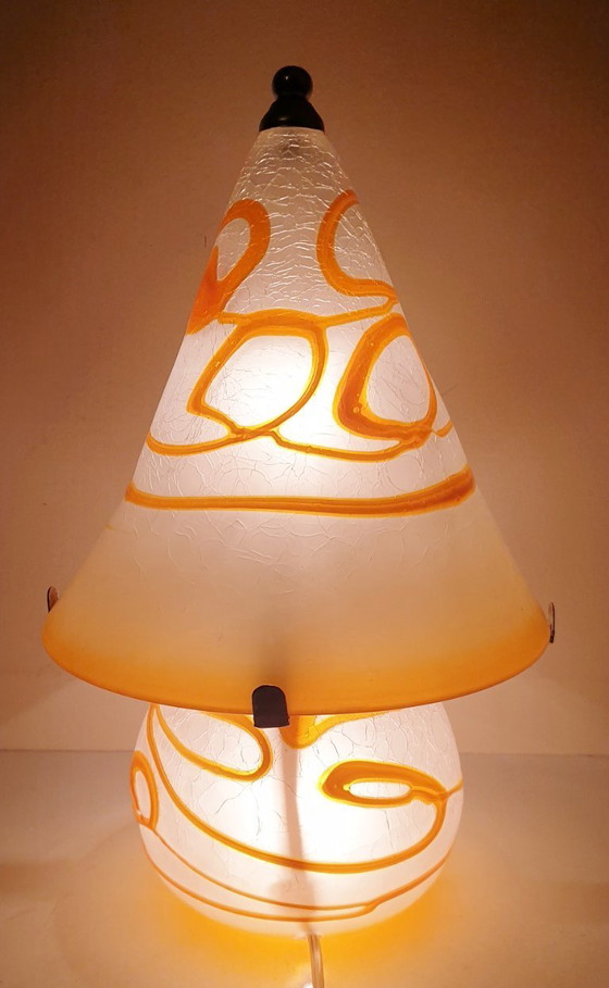 Image 1 of Lampada da tavolo vintage a forma di fungo Simais fatta a mano