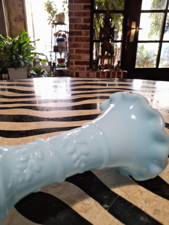 Image 1 of art deco vase opaline blue