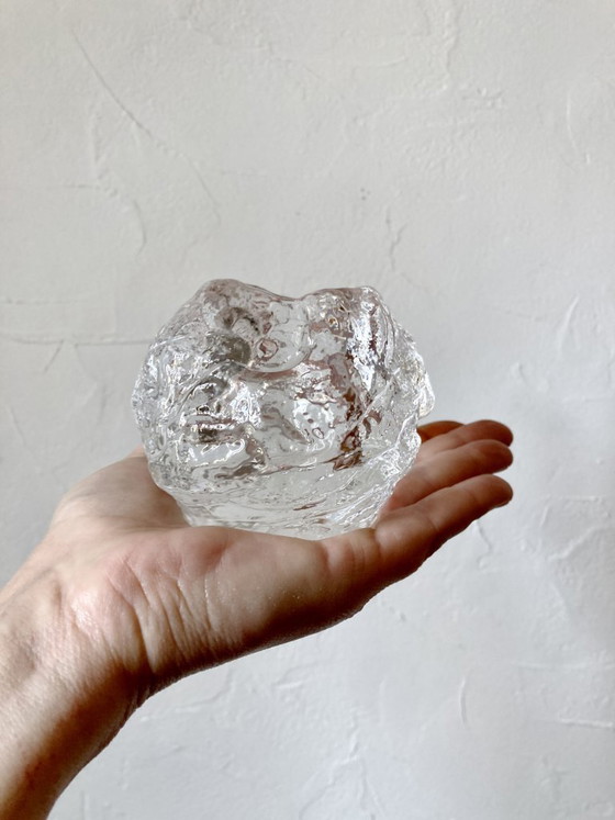 Image 1 of Paire de bougeoirs « Snowball » – Ann Wolff pour Kosta Boda, Suède (1973)