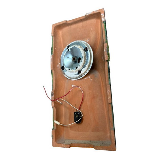 Image 1 of Vintage Set of Ceramic Wall Lamps Light Orange & Green Hustadt Leuchten, Germany 1960