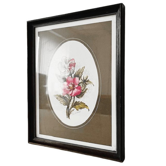 Image 1 of Stampa floreale dipinta d'epoca anni '60