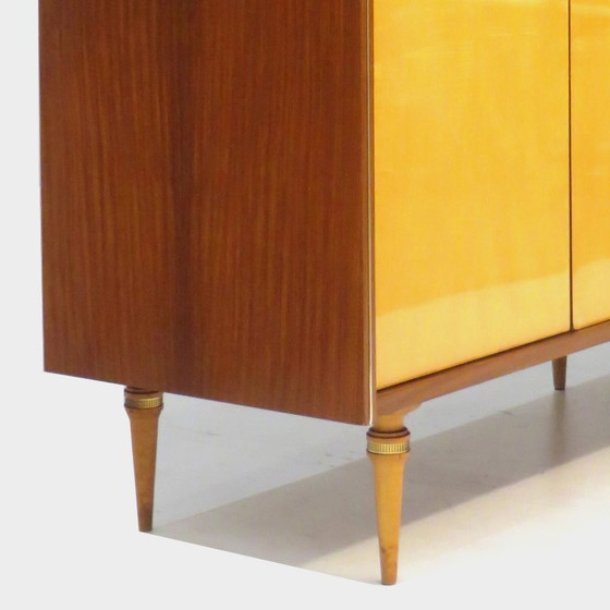Image 1 of Grote vintage kledingkast met 5 deuren in mid-century modern stijl, gemaakt van esdoorn- en teakhout, jaren 1950.