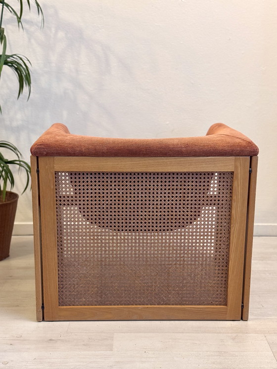 Image 1 of Poltrona vintage in stile boho anni '70 con fettuccia