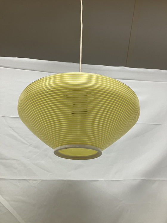 Image 1 of Lampada a sospensione di design in plastica gialla Rotaflex, anni '60