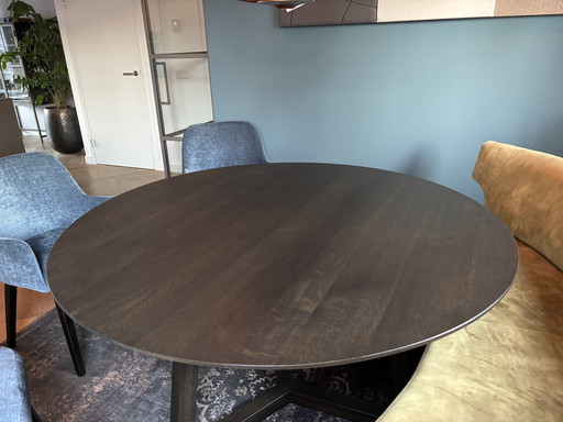 Massief eiken houten tafelblad rond 140 cm