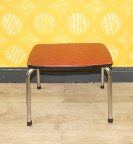 Image 1 of Chaise de cuisine des années 1960 + tabouret Métal style industriel