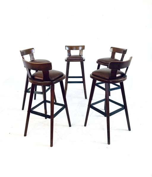 5x Brutalist bar stool '70s