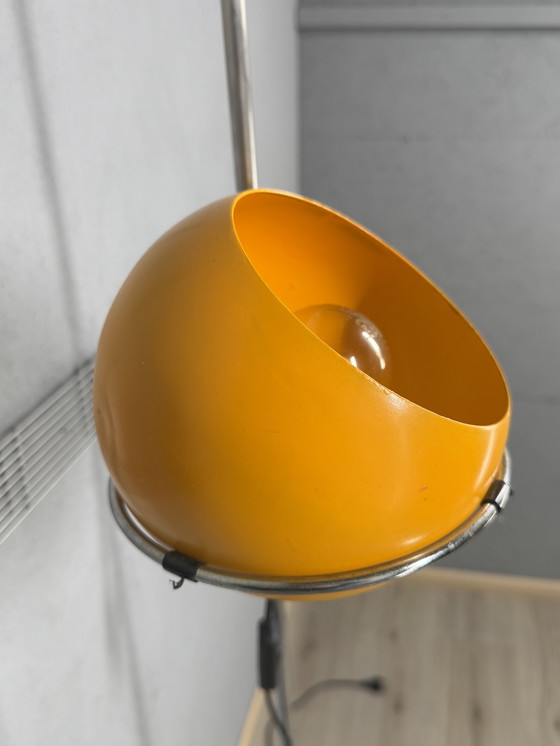 Image 1 of Vintage standing lamp – Gepo / Gerda – orange spherical shade – 1970s Space Age design