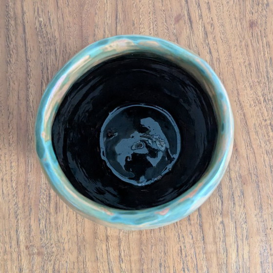 Image 1 of Ceramic vase with abstract "Water Lilies" decoration