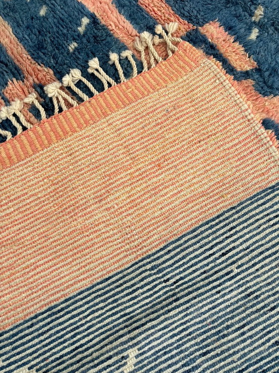 Alfombra marroquí Mrirt azul de 185x250 cm, alfombra bereber de lana hecha a mano, alfombra marroquí de (photo 11 of 11)