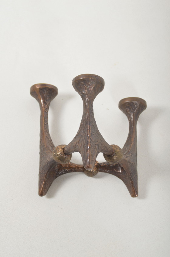 Image 1 of Brutalist candelabra in bronze by Michael Harjes, 1960s
