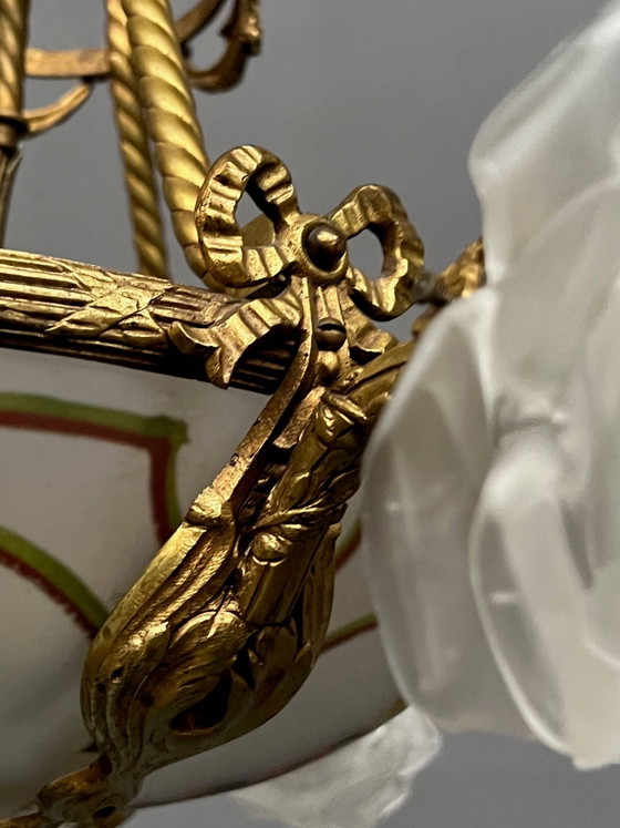 Lustre de style Louis XVI. – Bronze, Glass (photo 5 of 9)