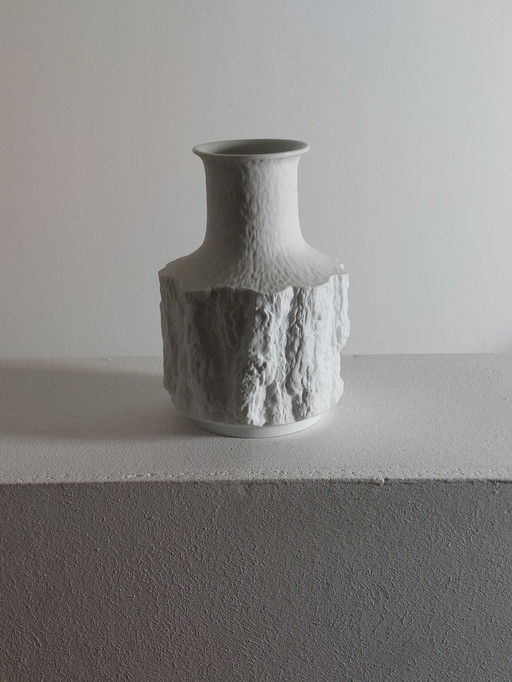 Vintage mid century bisque porcelain Bareuther Waldasassen rock decoration 