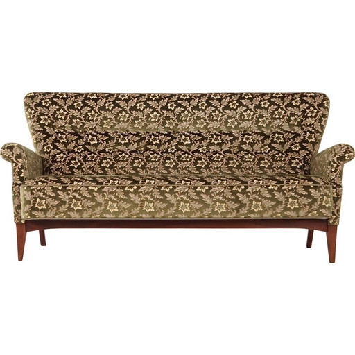 Vintage Scandinavian sofa in jacquard fabric by Fritz Hansen, 1970s