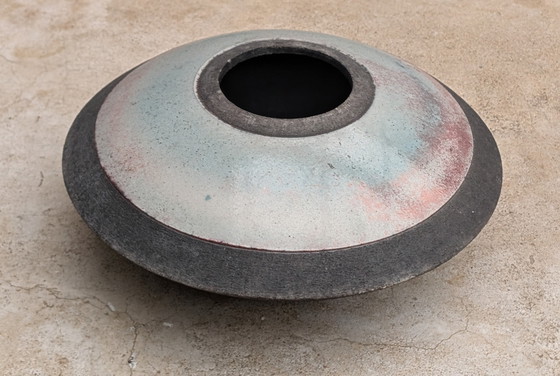 Image 1 of Jarrón/Maceta: Platillo Volador de Cerámica Raku.