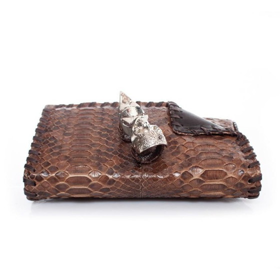 Image 1 of Maison Du Posh, braune Python-Clutch