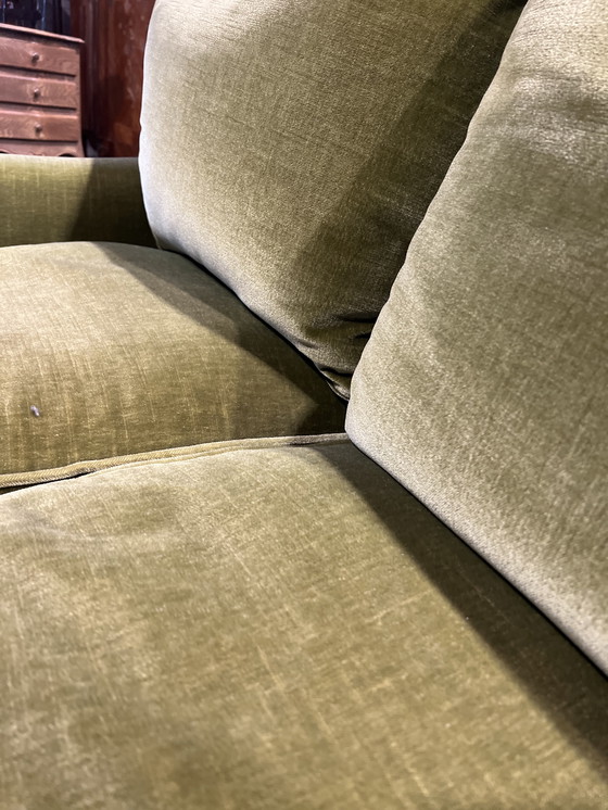 Image 1 of Vintage toad sofa in khaki green velvet