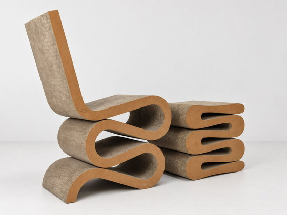 Sedia da camera Wiggle Easy Edges con sgabello di Frank Gehry per Vitra – Sedie da camera, Carta (photo 8 of 17)