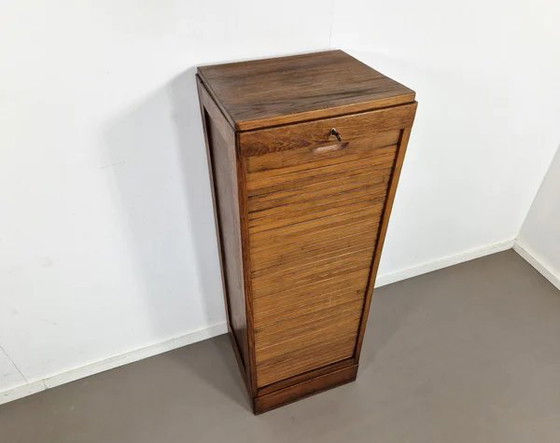 Vintage Large Oak Shutter Cabinet | 1930s, Sideboard cabinet, Brass, Brown (photo 11 of 11)