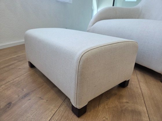 B&B Italia Maxalto Kalos Armchair with Ottoman, Antonio Citterio, Textile, Beige (photo 7 of 8)