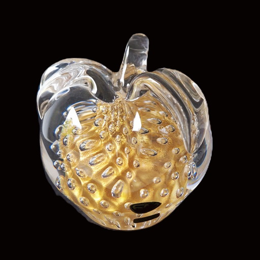 Fm Konstglas - Solid Apple With Real Gold