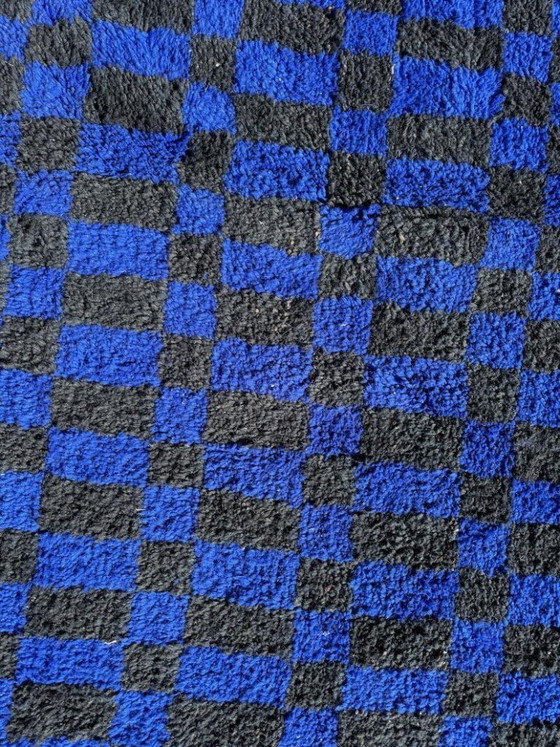 Image 1 of Tapis berbère marocain bleu 3 x 2 m