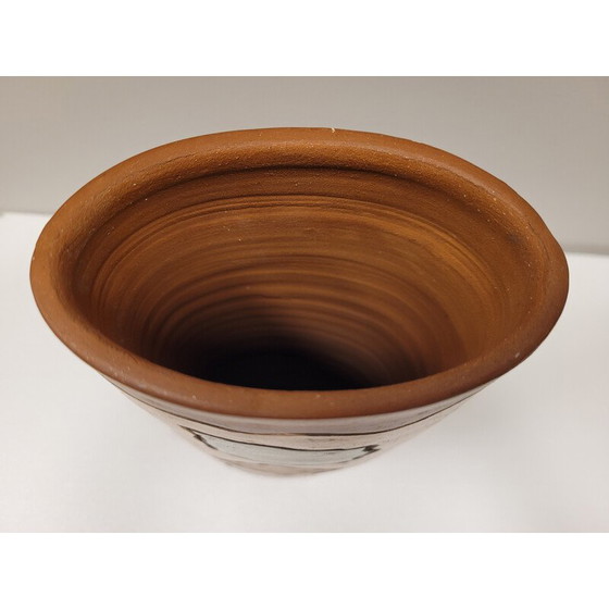 Image 1 of Vintage brown ceramic vase, France