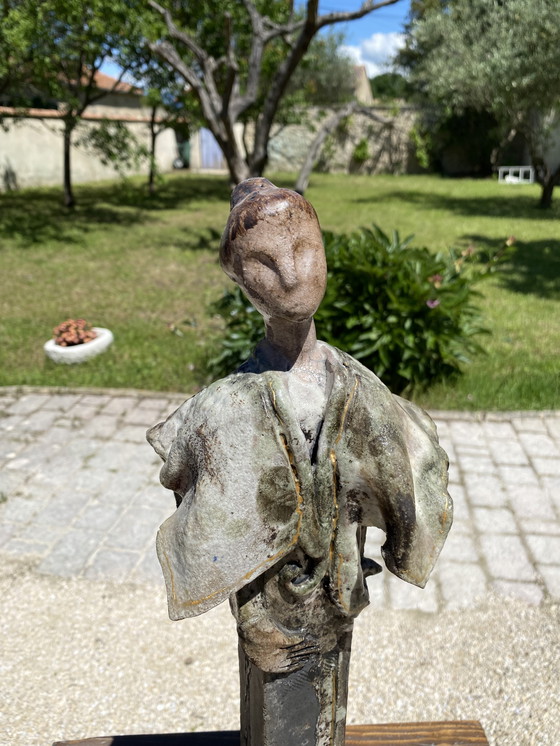 Image 1 of Jean Pierre Mocci L'Arlésienne Sculpture en Céramique et Métal