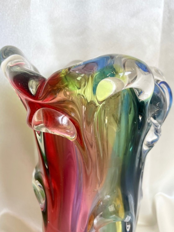 Image 1 of Élégant vase en verre soufflé à la bouche - Marinha Grande, Portugal