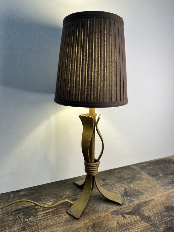 Image 1 of Vintage Metalen Brutalist Tafellamp