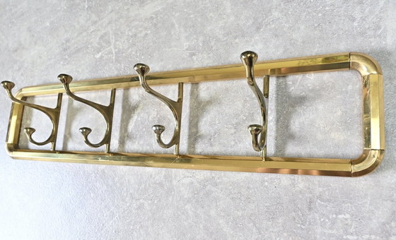 Image 1 of Messing Art Deco Wandgarderobe 1940er-1950er Jahre