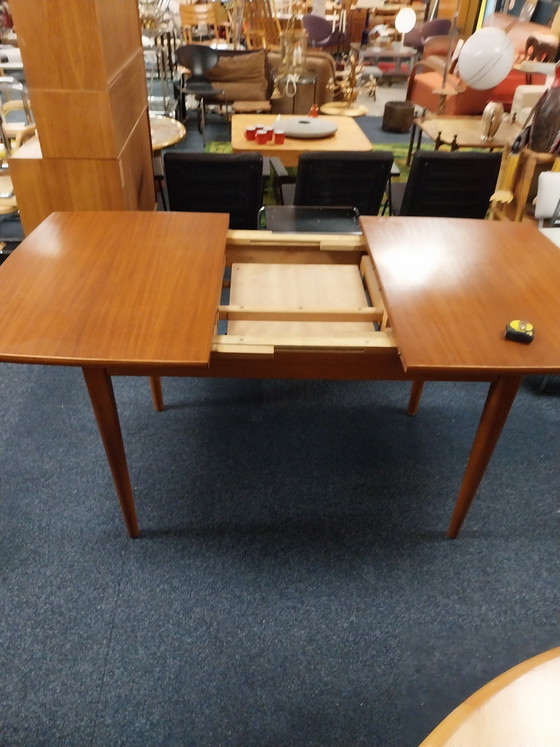 Image 1 of 1 x teak extendable dining table in the style of Van Teeffelen 1960s