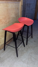 2 sgabelli da bar HAY AAS32 - Rosso/Nero - 65 cm