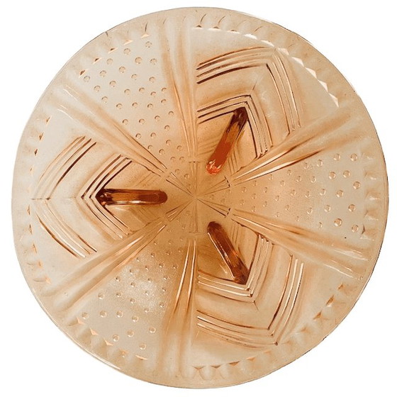 Image 1 of Obstschale aus Art-Deco-Glas, Rosaline-Rosa-Glas, 1930er Jahre