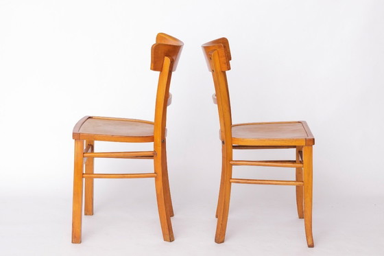Image 1 of Set of 4 Vintage Frankfurter Chairs, 1960s German Dining Chairs, Beech Wood Frames