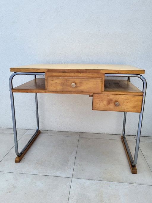 Bureau vintage Torck avec structure en métal tubulaire, style bauhaus, années 1950