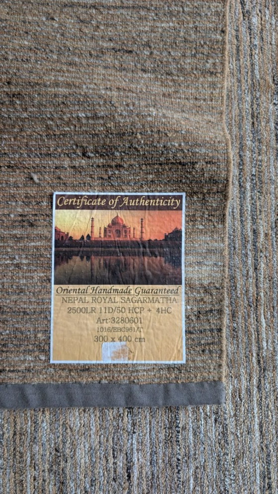 Image 1 of Alfombra exclusiva Sagarmatha Real de Nepal, anudada a mano – 300 x 400 cm