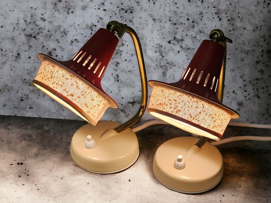 Image 1 of Pair of bedside lamps / table lamps, 1950s