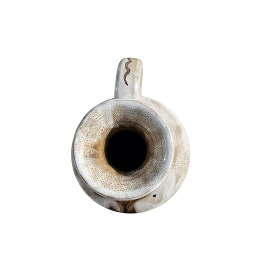 Image 1 of Vintage Keramik Vase von Elio Schiavon weiß orange 60er 70er Jahre Mid-Century Modern aus ltalien Vintage Retro Sammlerstück