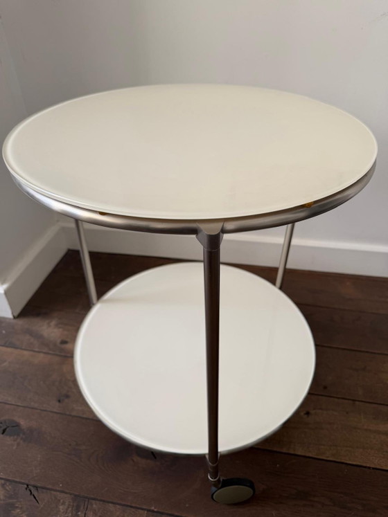 Vintage white 80s trolley Ehlen Johansson for IKEA, ehlen johansson voor Ikea, Side tables, Metal, Glass (photo 2 of 7)