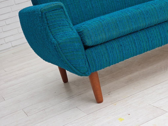 Image 1 of 1970s, Danish 3-seater sofa, furniture wool, teak wood.