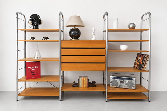 Image 1 of Modulaire IKEA-boekenkast, Zweden, jaren 80, chroom, vintage