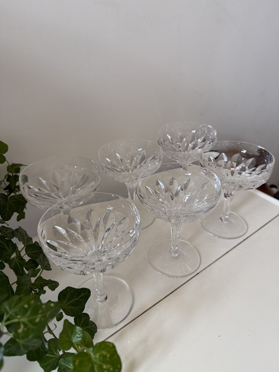 Image 1 of Ensemble de 6 coupes à champagne vintage en cristal
